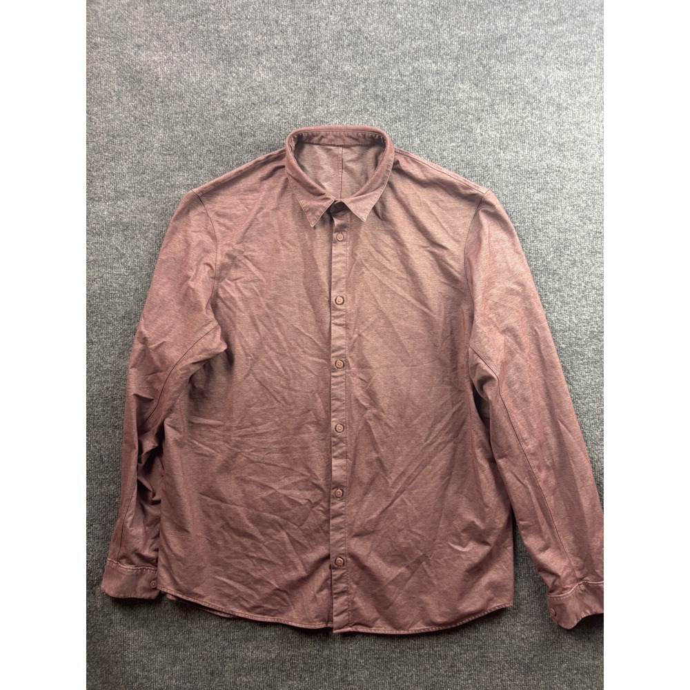 Lululemon Button Down Shirt Mens XL Mauve Heathered Long Sleeve 67615
